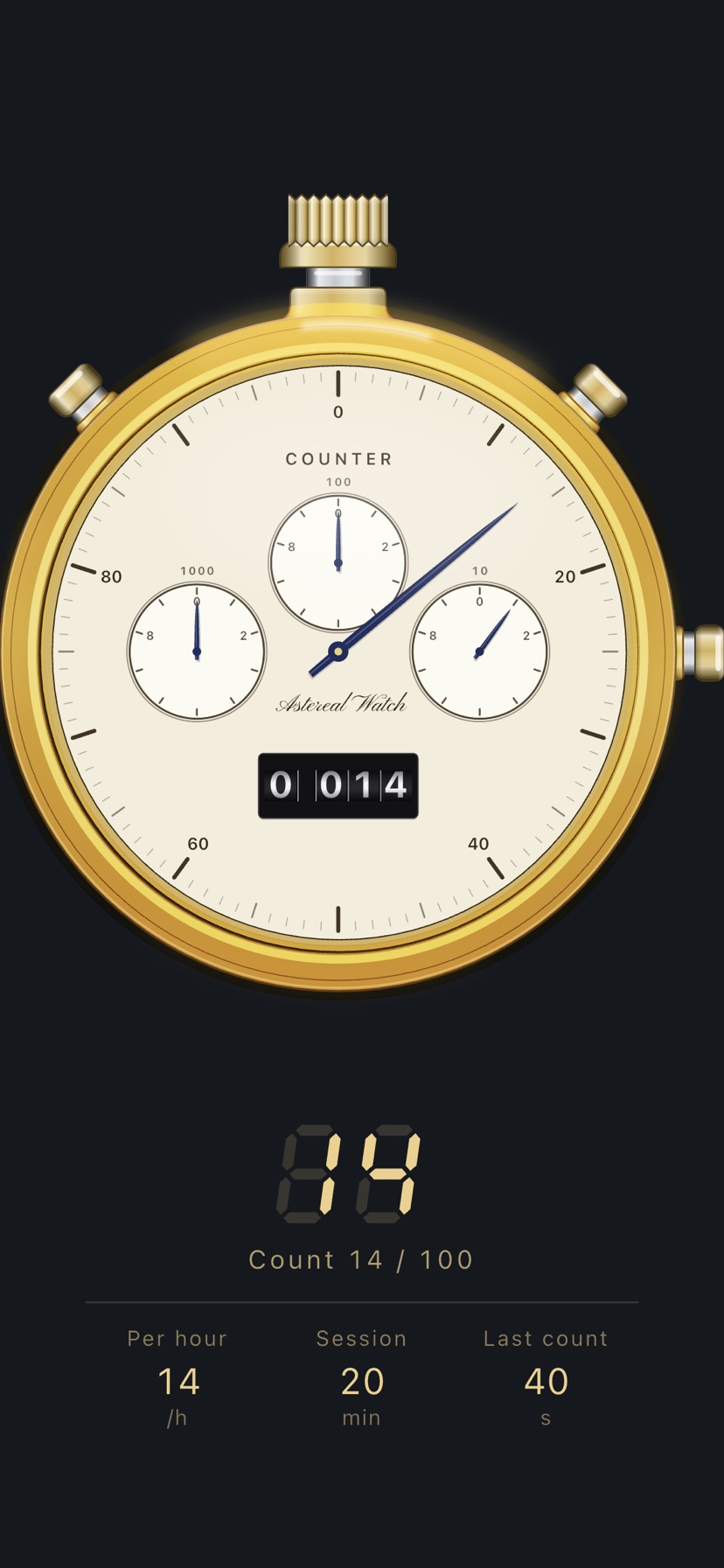 Counter watch face