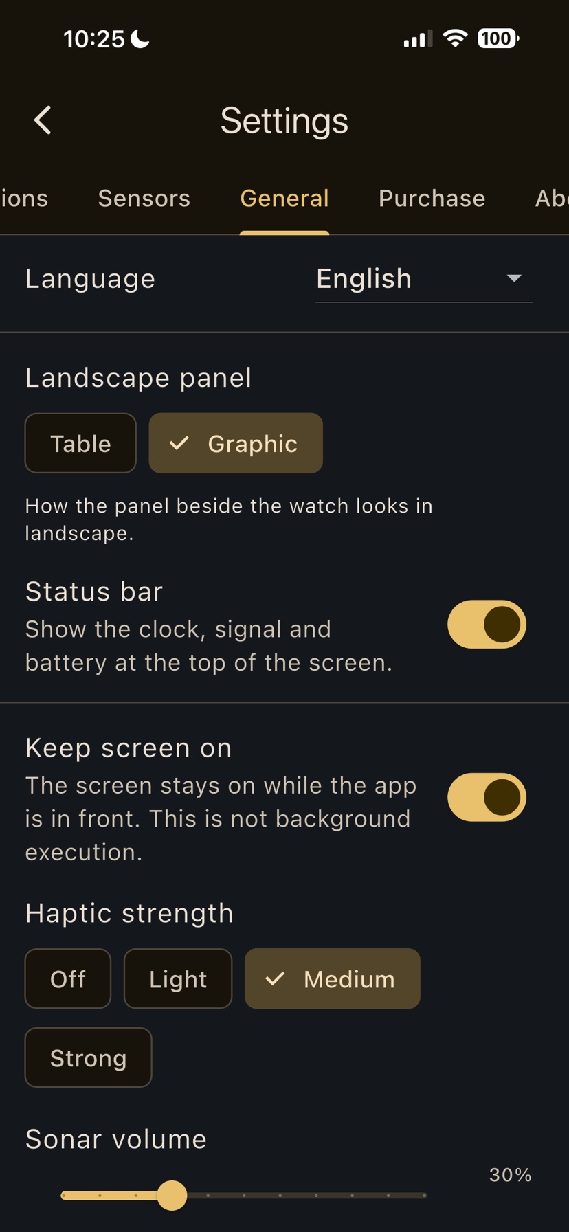 General settings