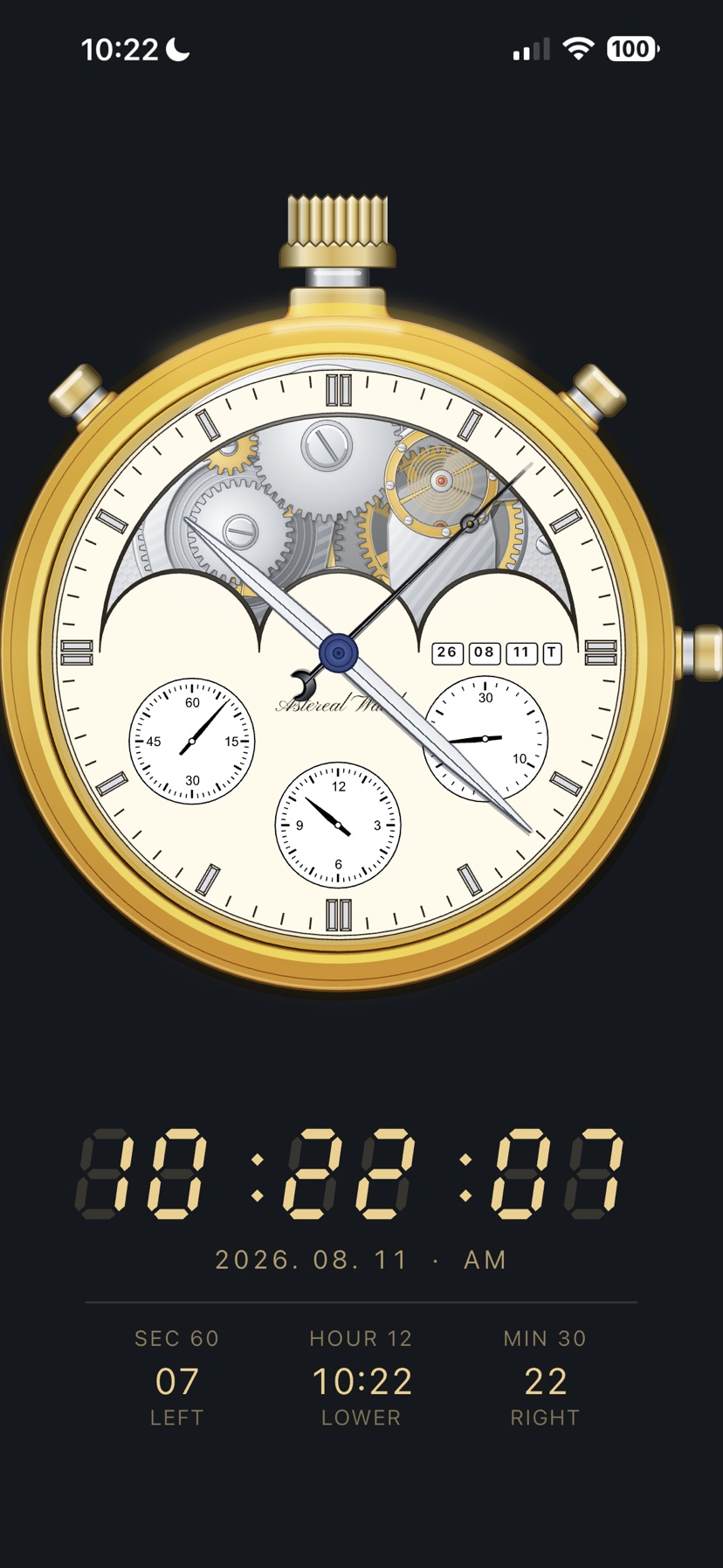 Chronograph panel