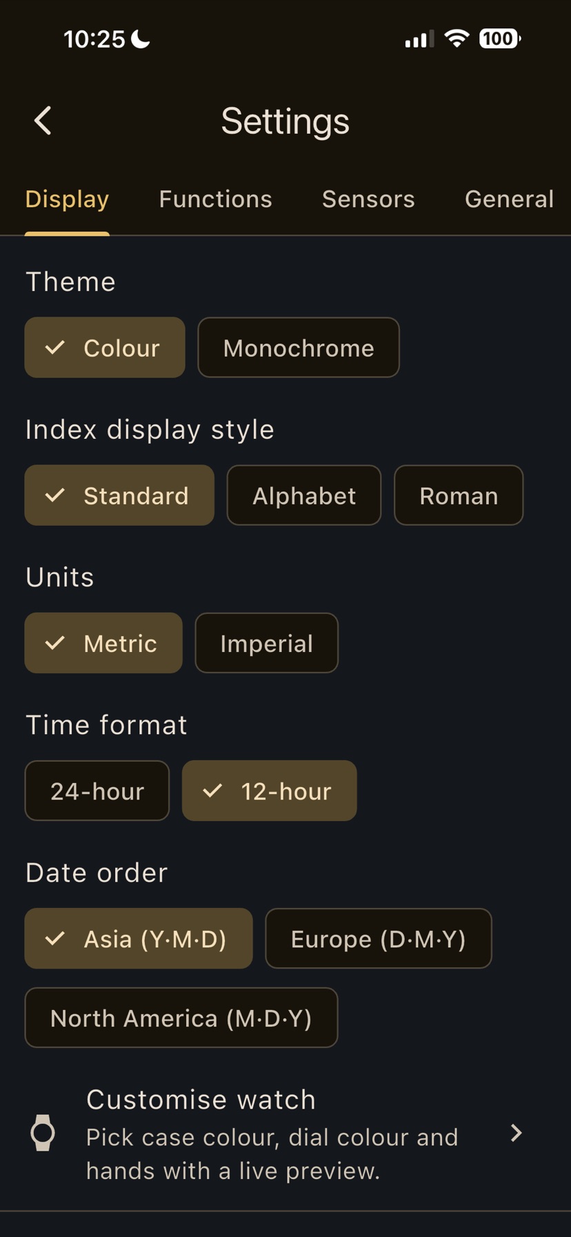 Display settings