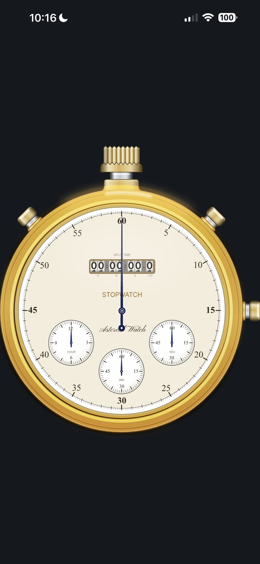 Stopwatch watch face